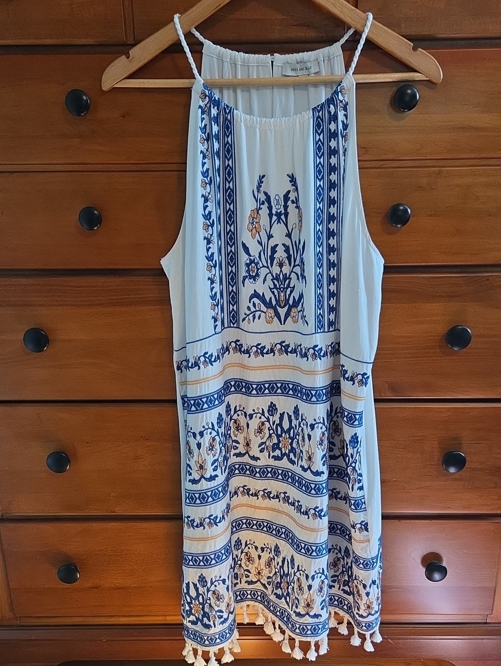 Skies Are Blue Cream Halter Dress